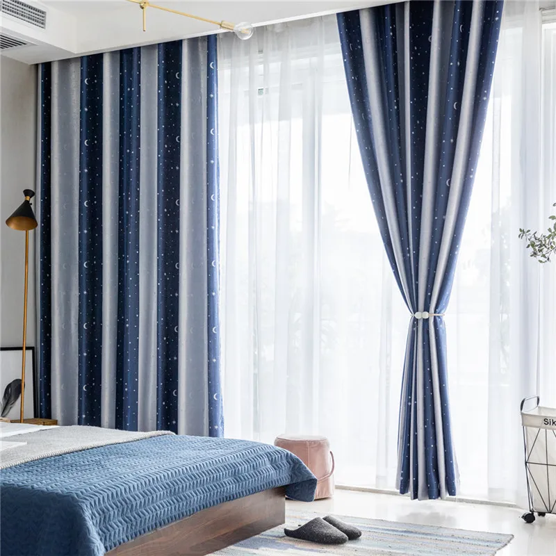 GYC2459 Gyrohome 1PC Blackout Curtain Yang Polyeaster Star&ampMoon &quotCustomised&quot Window Linen LivingRoom Dec