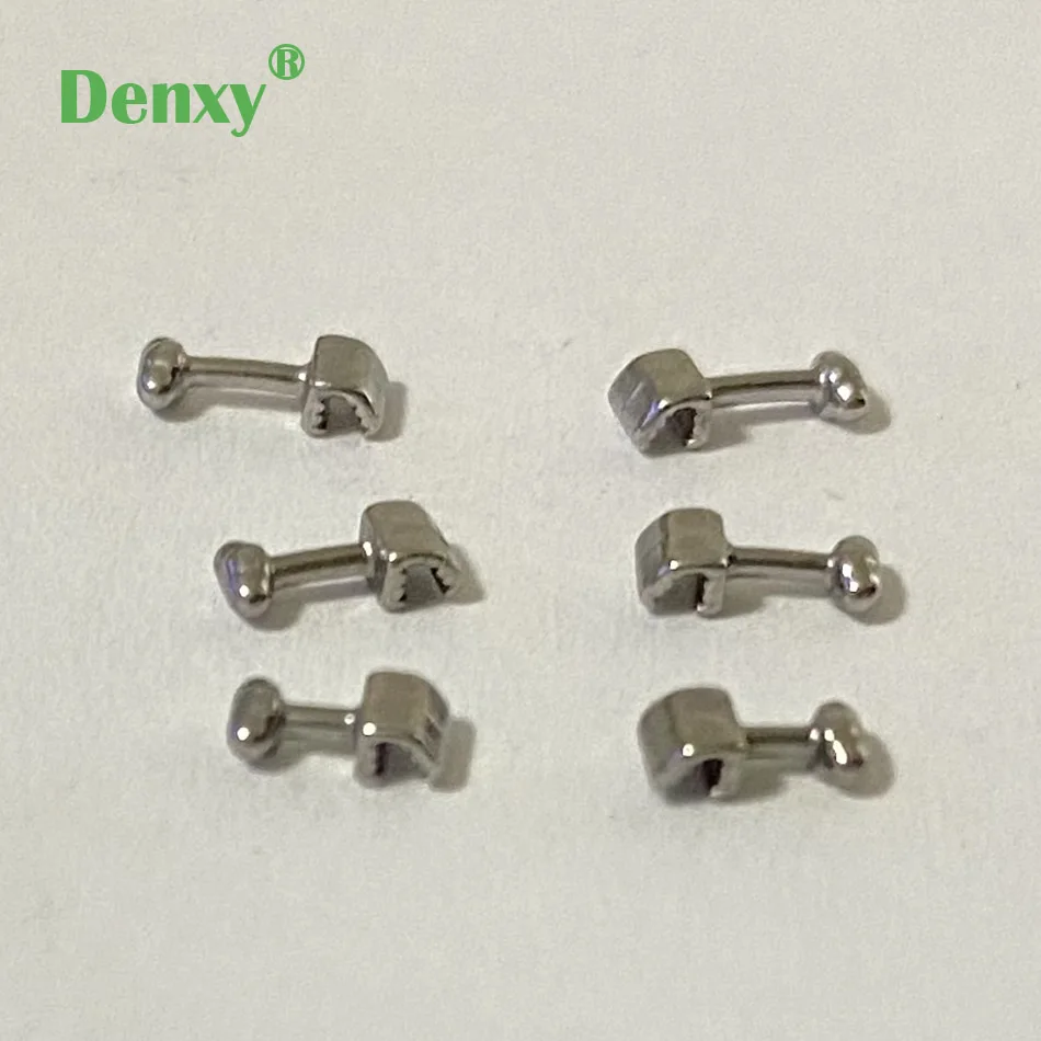 Denxy 100pcs Dental Orthodontic Crimpable Hook Dental Short Long Orthodontic Bracket ortho attachments lingual button