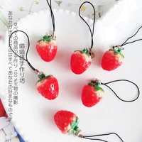 cute strawberry heart smart phone strap lanyards for iphonesamsung case strap kawaii decor mobile phone strap rope phone charm