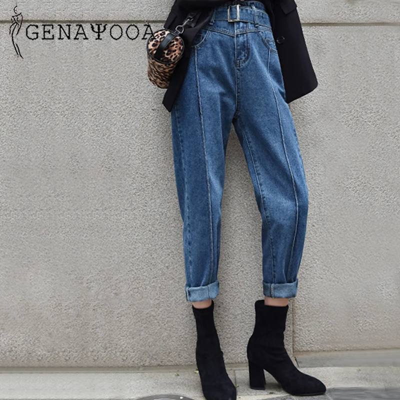 Женские винтажные джинсы genayoa повседневные с высокой талией уличные для женщин в