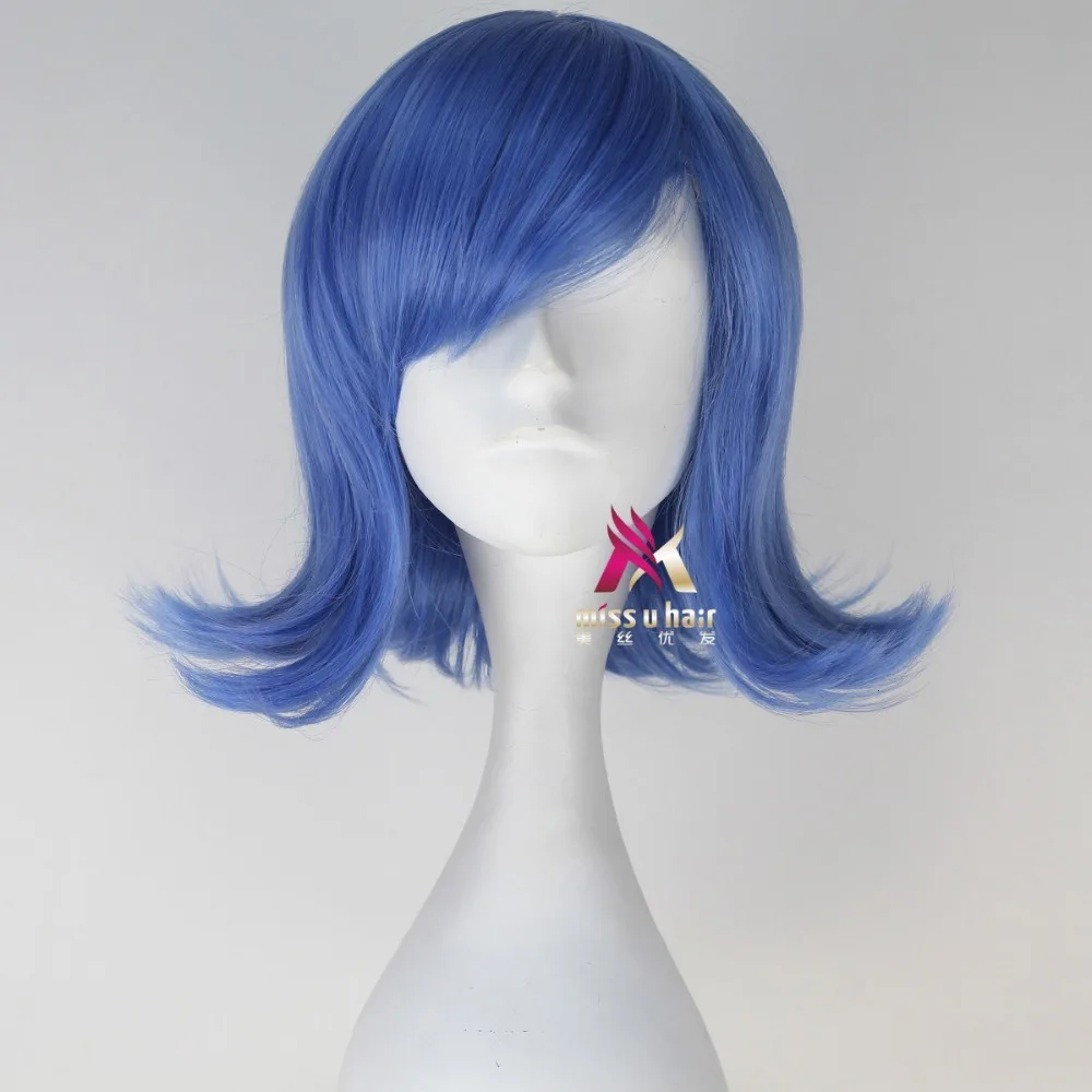 Парик горячая распродажа наизнанку Happy Cosplay короткие синие термостойкие
