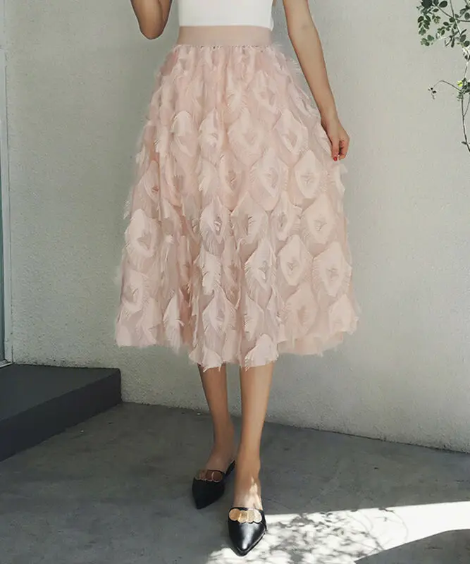 Женская сетчатая юбка-пачка с высокой талией прозрачная Тюлевая юбка макси