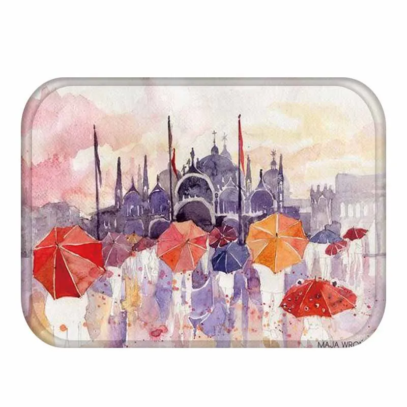 Картина маслом коврик вход здания парусник коврики для дома и улицы нескользящий