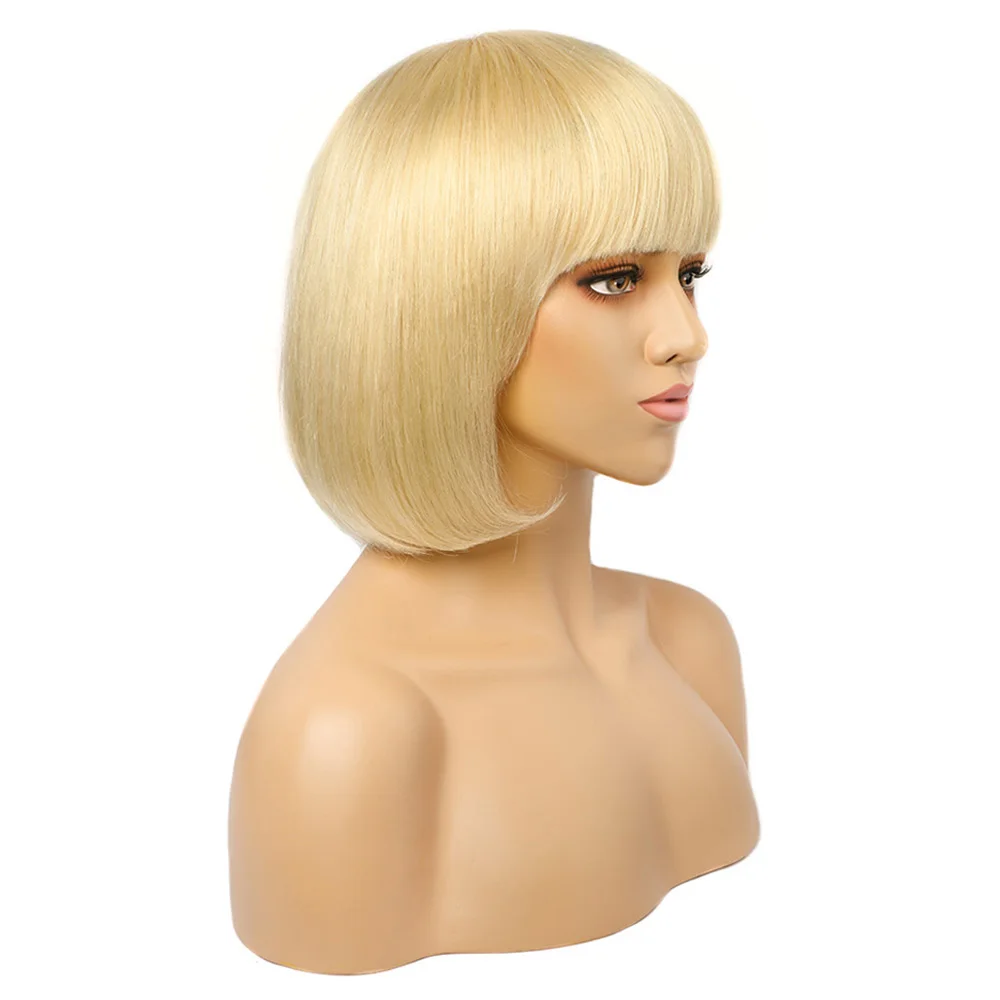 Парик блонд Боб для женщин Maxine стрижка 613 парик короткие человеческие волосы боб