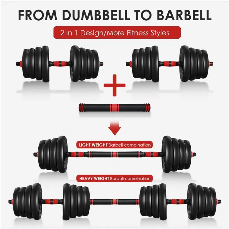 

30KG Adjustable Dumbbell Set Barbell Exercise Fitness Equipment Sport Supplies for Building Body Losing Weight Ourdoor Indoor