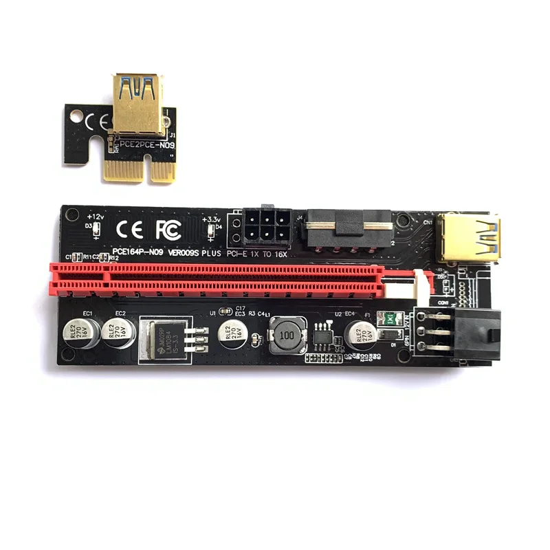 Переходник для видеокарты VER009s PCIE Riser 009s адаптер USB 3 0 с кабелем SATA на 6 контактов