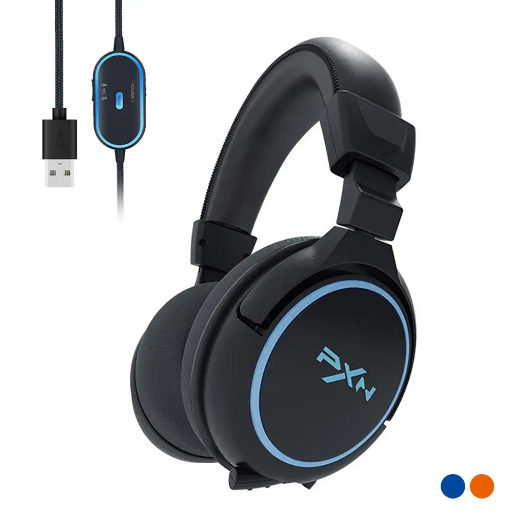 PXN-U306 игровая гарнитура Наушники 7 1 Объемный звук для геймеров Проводная USB