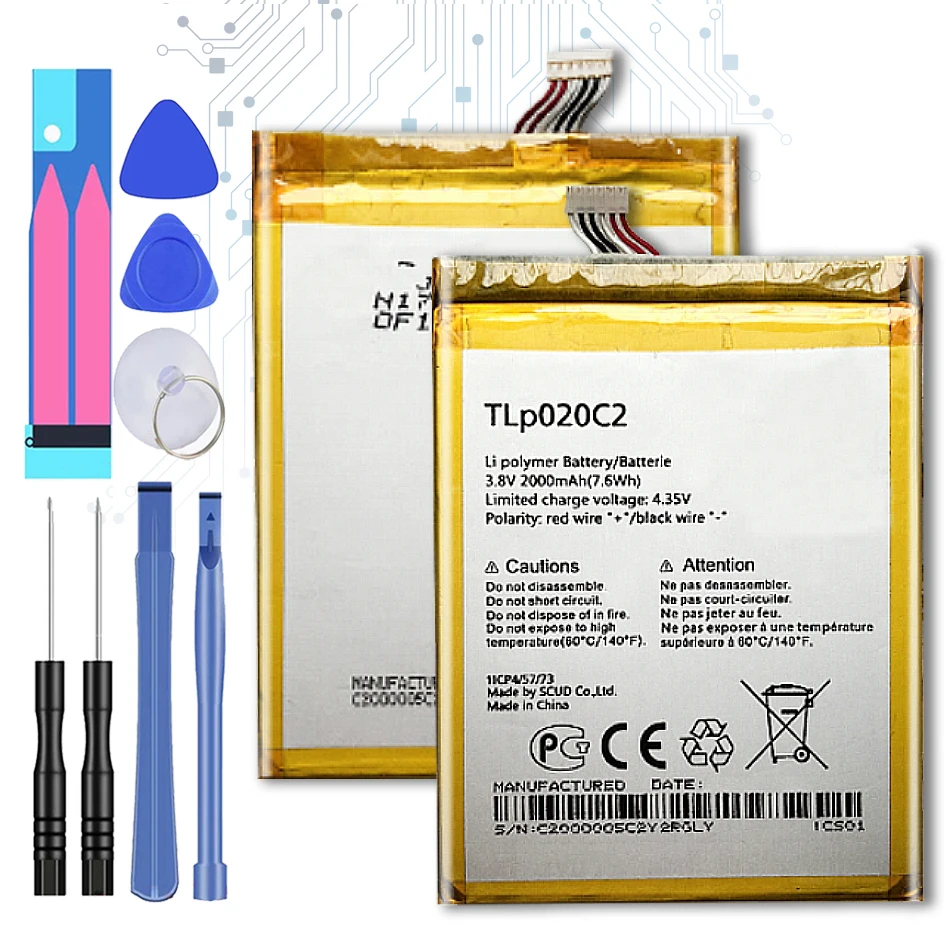 Сменный аккумулятор для Alcatel Idol x1s 6034R S950 x 6037y 6040x6032 TCL 2000 мАч TLp020C2 с трековым
