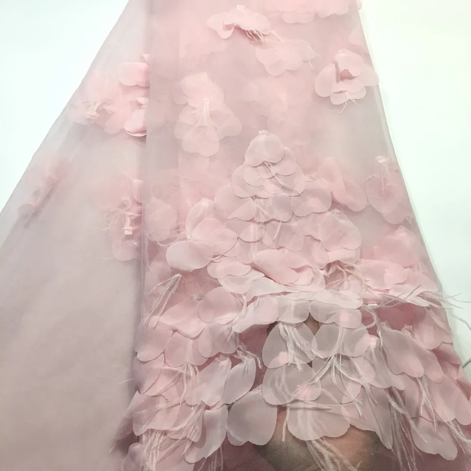 Роскошная вышивка с перьями кружевной ткани ручной работы DIY 3D цветы аксессуары