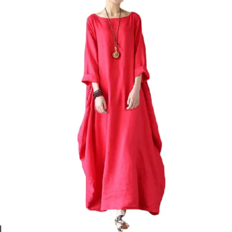 Платья Женская одежда весна осень 2021 модные новые свободные хлопковые окантовки Асимметричные большие ярды