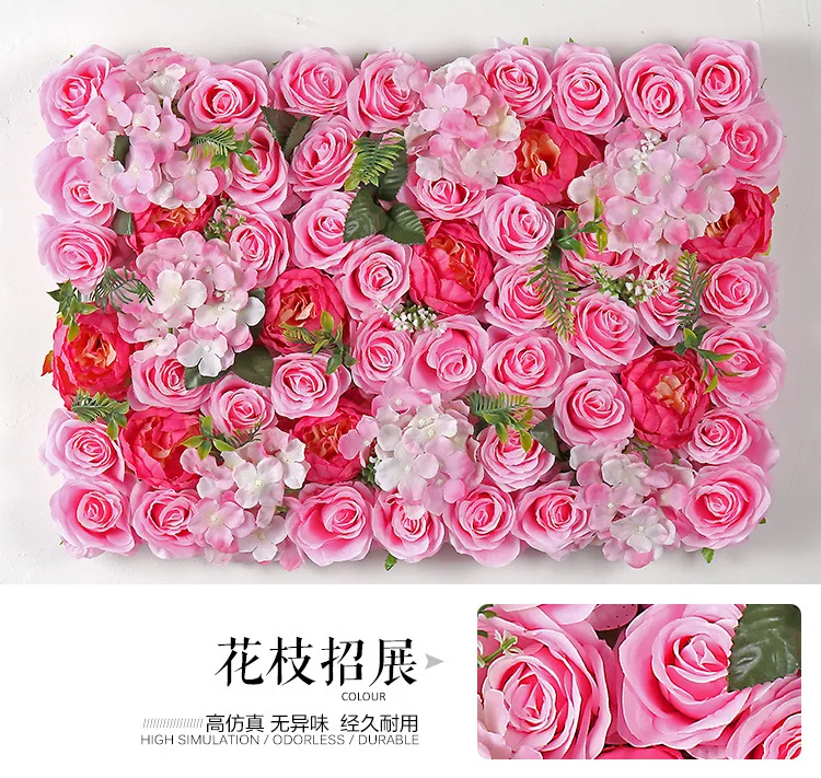 

WHDZ Artificial Rose Flower Wall Panels Background for Home Party Wedding Christmas Festival Photo Backgdrop Decor