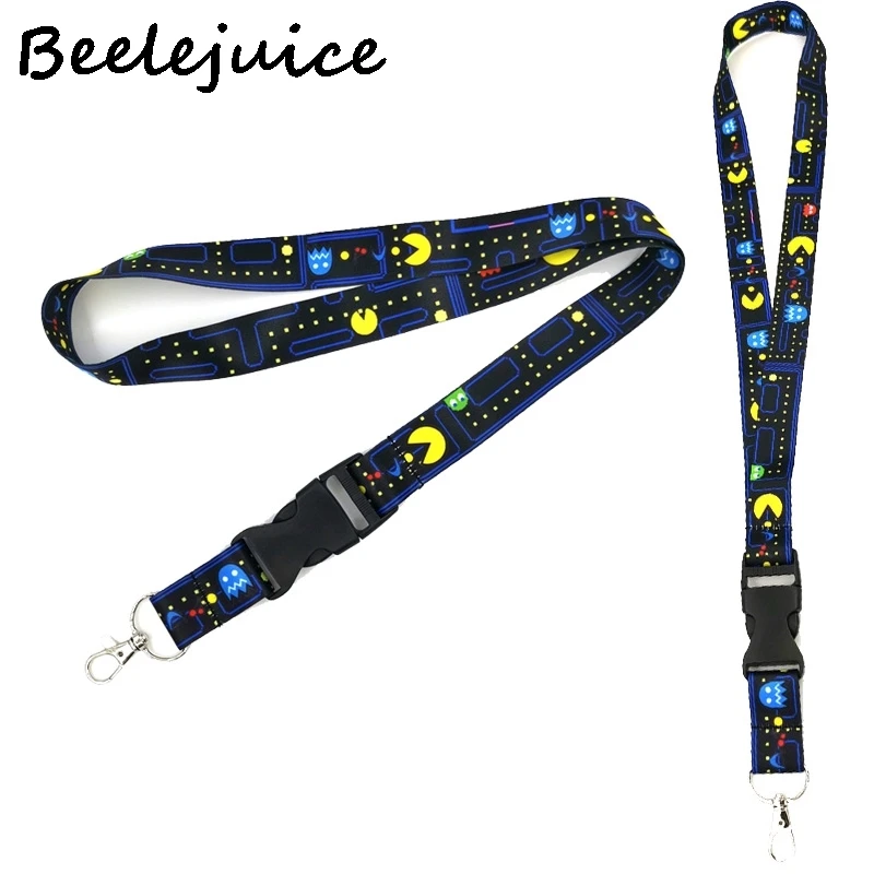 

24pcs Cartoon Game Neck Strap Lanyard keychain Phone Strap ID Badge Holder Rope Key Chain Keyrings Accessories Webbings Ribbons