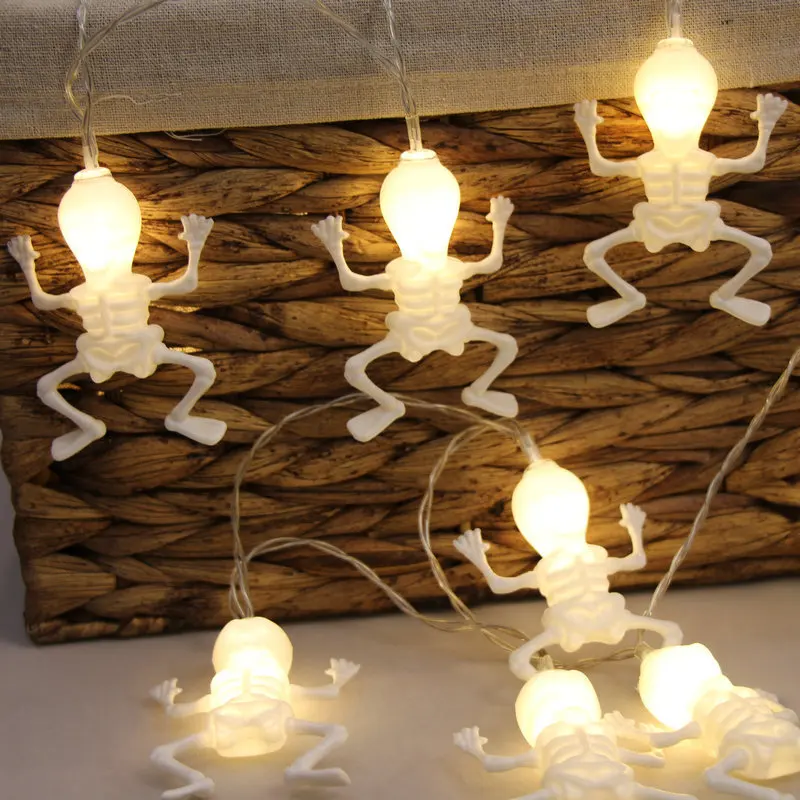 10LED Хэллоуин Тыква паук летучая мышь череп гирлянда лампы DIY висит ужас украшения