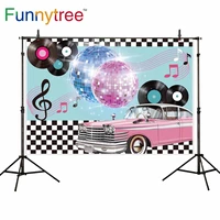 funnytree photography music luxurious car disco 80 party black white plaid backdrop photophone photo photozone background