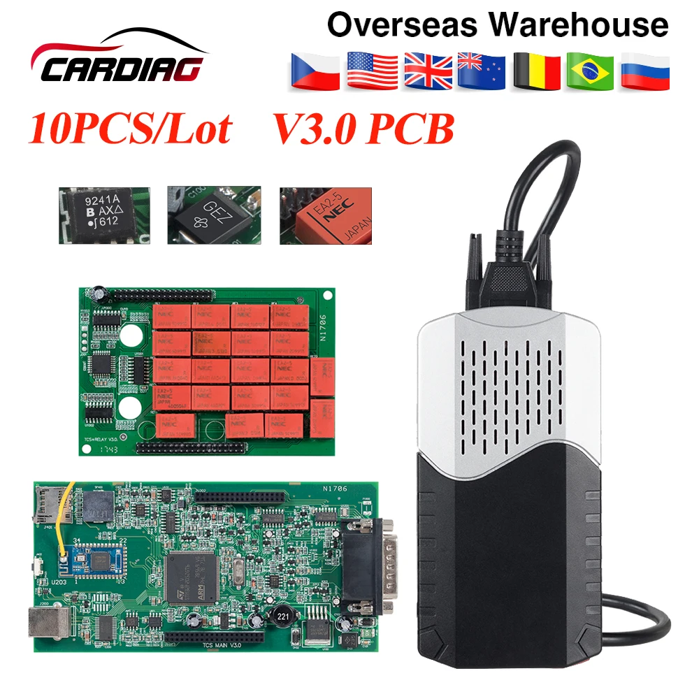 10 шт./лот CDP TCS CDP Pro Plus Bluetooth R3 с keygen. R1 активный для автомобиля/грузовика obd2 диагностический инструмент автоматический считыватель кода