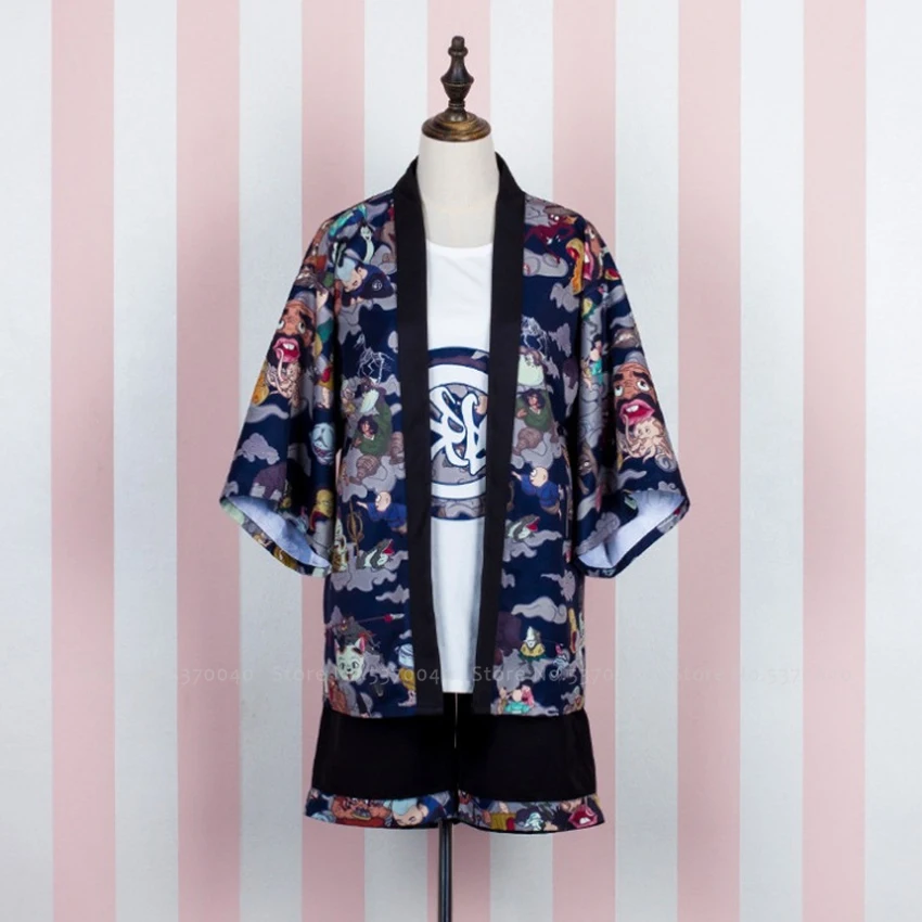 Японский традиционный банный халат-кимоно Yukata куртки женские Hyakki Ukiyo-e кардиган с