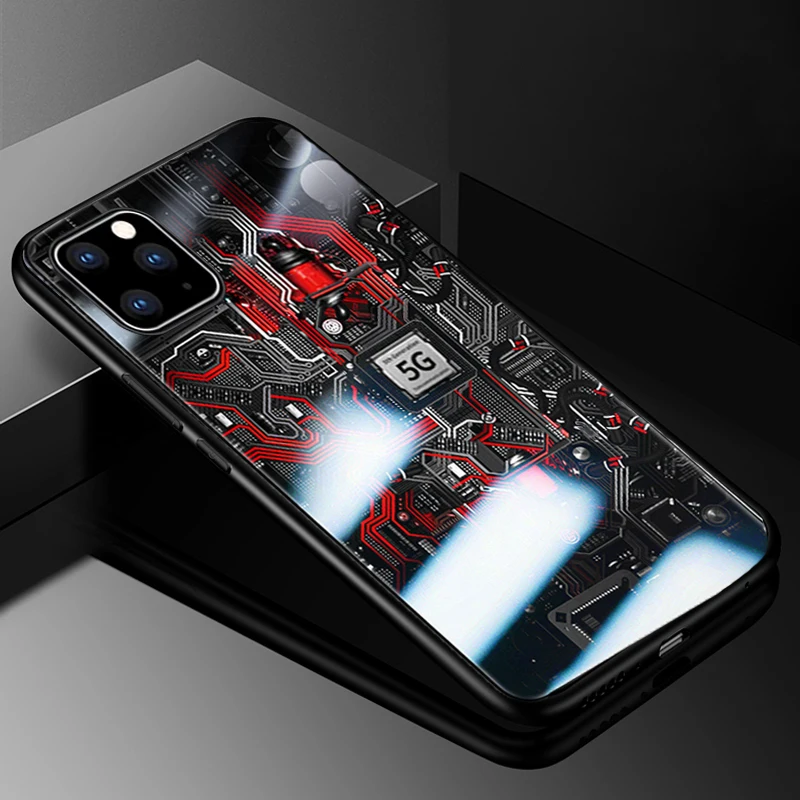 Auroras For iPhone 12 Pro Max Case Explorer Painted Tempered Glass Protective Phone Cover mini Cases | Мобильные телефоны и