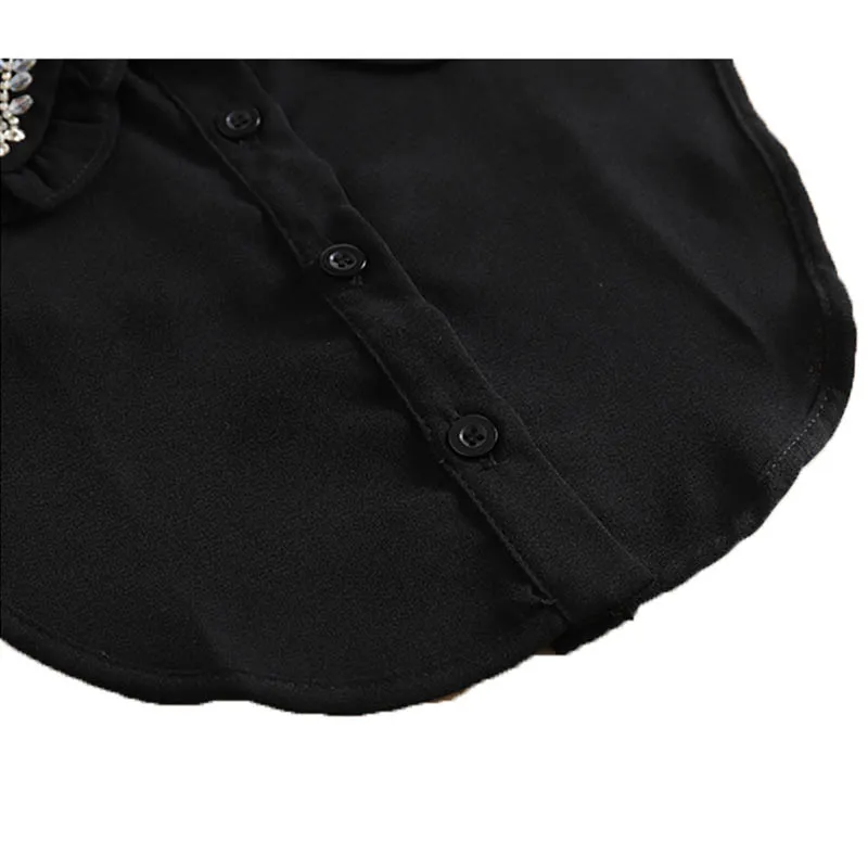 Белая рубашка блузка с поддельным воротником женский съемный воротник