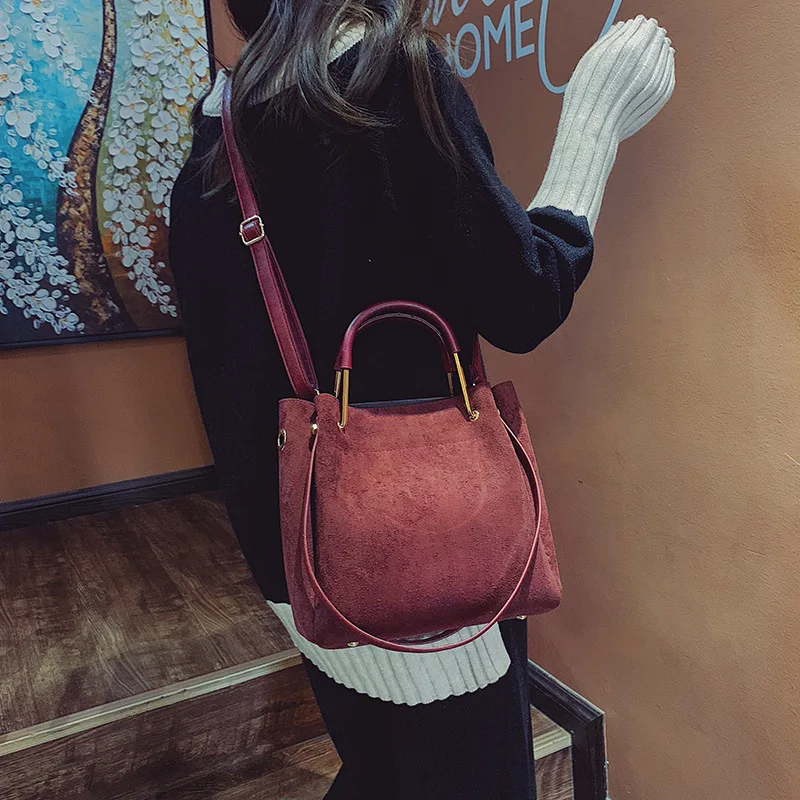 JCPAL винтажная женская сумка на плечо Женская Роскошная замшевая кожаная