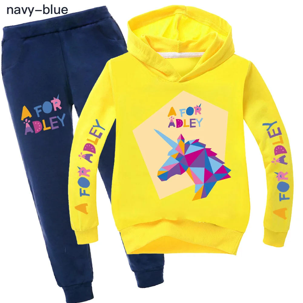 A for Adley Cartoon Kids Clothing Set 3D Cotton Kids Clothes Girls Tshirt Pants Suit School Boys Outfit Baby Children Hoodies