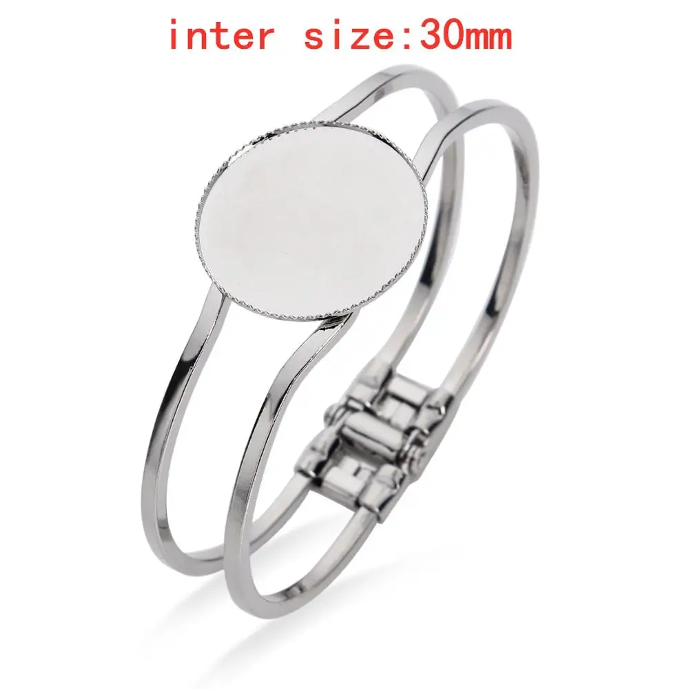 

1PC 20/25/30mm Copper Bangle Bracelet Setting Cabochon Cameo High Quality Braclet Blank Tray Bezel DIY Fashion Bracelet Finding