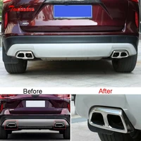 tonlinker exterior car upgrade double tail throats for infiniti qx50 2018 20 car styling 2 pcs stainless steel cover stickers