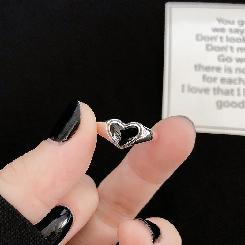 Кольцо из серебра 925 пробы с черной эмалью в винтажном стиле|jewelry making ring|ring beamjewelry