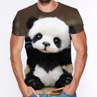 Мужская футболка с 3D-принтом панды, с коротким рукавом