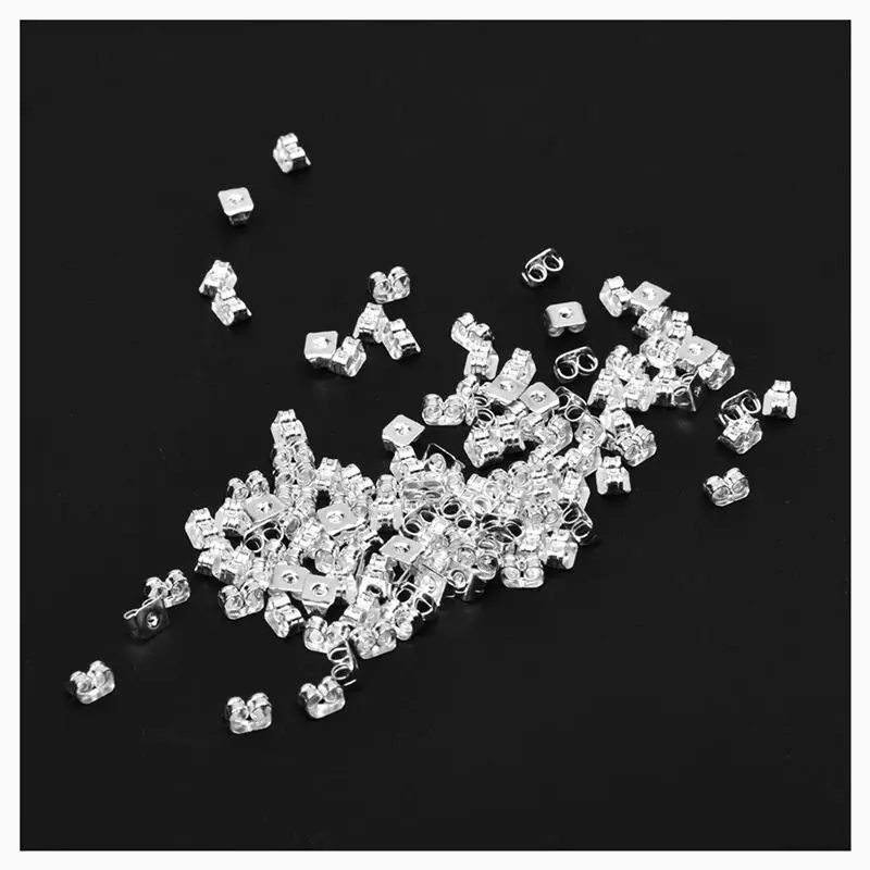 

100-Piece Steel Earring Backs Medium Silver