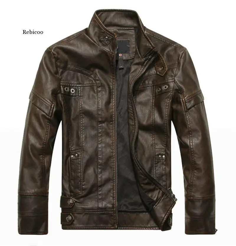 Осенняя мужская кожаная мотоциклетная куртка мужские кожаные куртки Jack пальто |