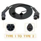 Зарядный кабель для электромобиля, кабель для зарядки с разъемами типа 1 Мама и папа типа 2, 32А, 7,2 кВт, длина 5 м, EVSE