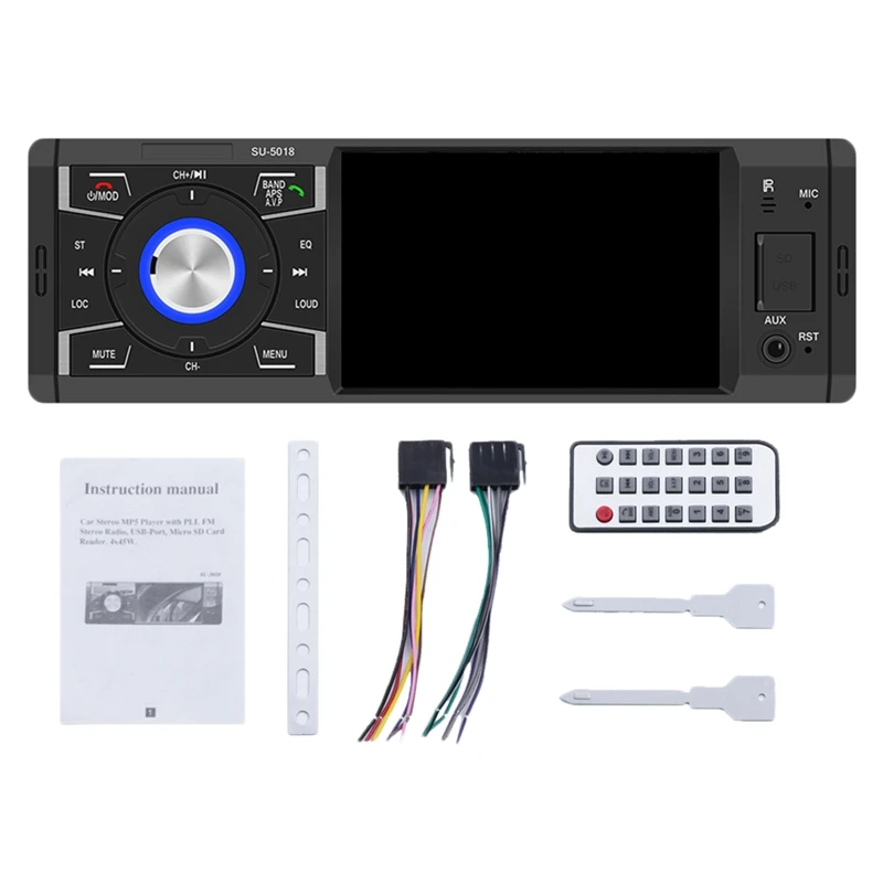4 дюйма Пресс Экран автомобильный стерео Bluetooth 1 Din FM Радио Стерео MP5 плеер USB/SD