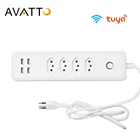 Смарт-удлинитель AVATTO Brazil с 4 выходами, 4 порта USB, удлинитель 1,4 м, голосовая связь, работает с Alexa, Google Home
