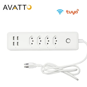 Смарт-удлинитель AVATTO Brazil с 4 выходами, 4 порта USB, удлинитель 1,4 м, голосовая связь, работает с Alexa, Google Home
