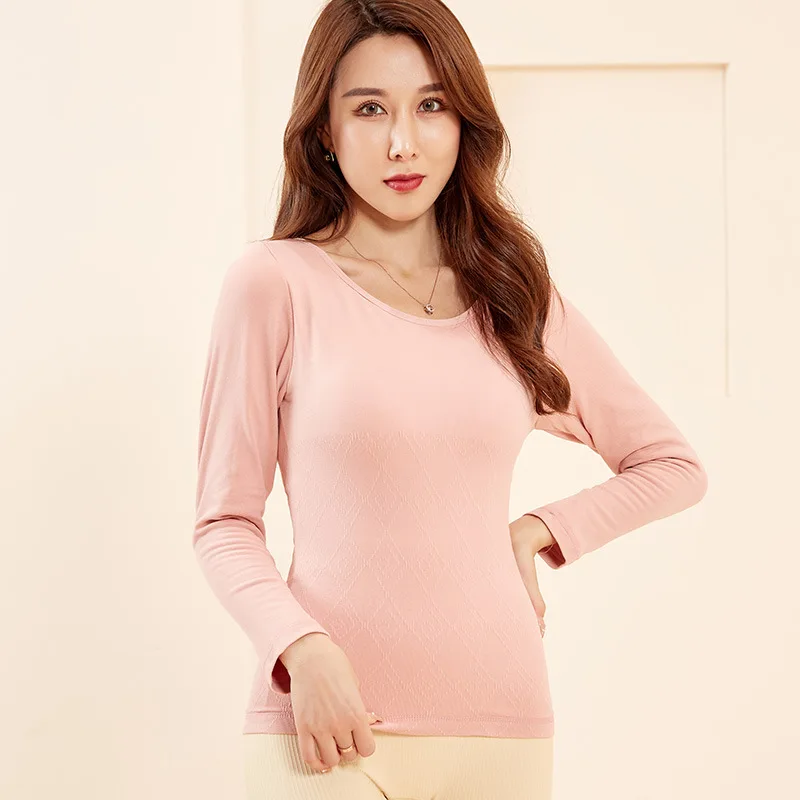 

Velvet Winter Clothes Self-cultivation Tops Allmatch Plus Velvet Thickening Bottoming Shirt Long-sleeved Thermal Underwear Women