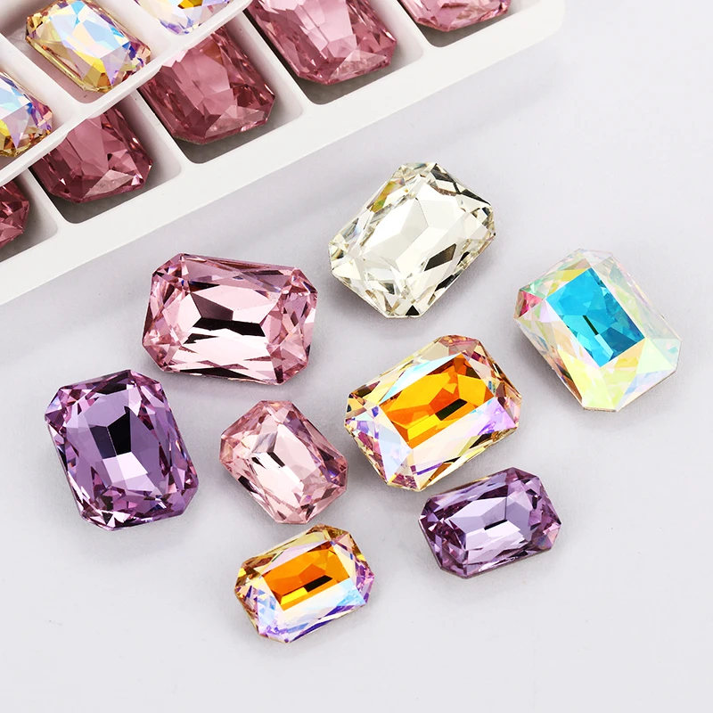 Стеклянные стразы Astrobox K9 для одежды прямоугольные камни изготовления ювелирных
