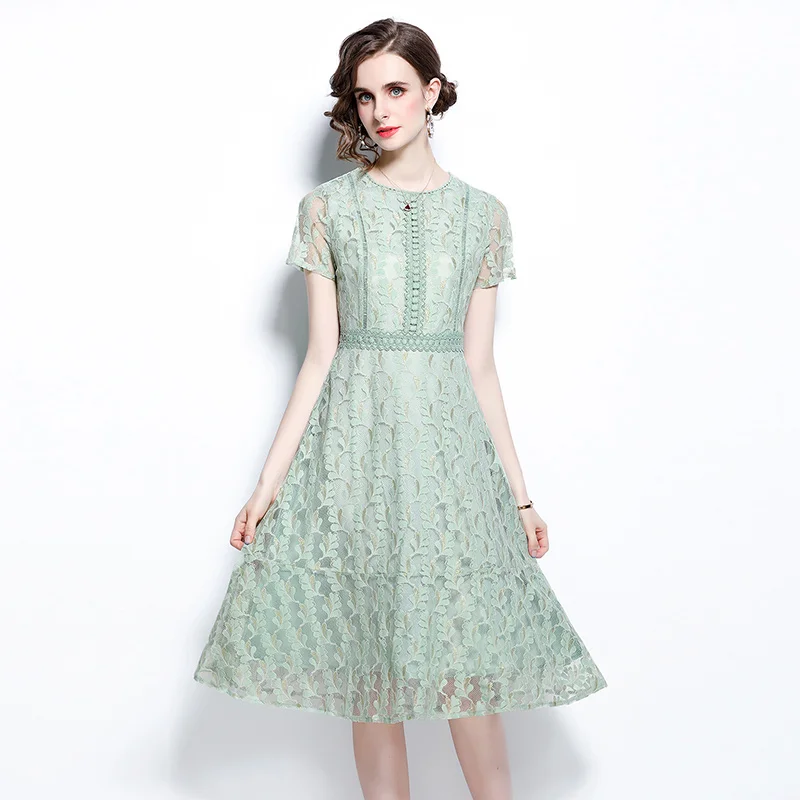 

Женское элегантное модное кружевное платье, милое приталенное винтажное платье с высокой талией, вечерние платья