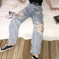 2021 womens high waist ripped jeans new women hip hop loose jeans pants vintage torn trousers female streetwear plus size 5xl