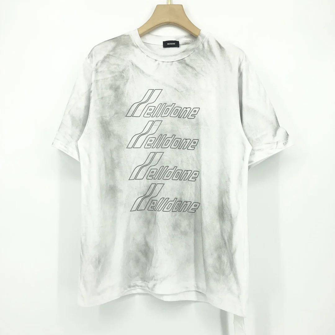 

We11 Done T Shirt Men Women Do Old Reflective Logo Print Loose Round Collar T-shirt Fashion Trend High Street T-shirt