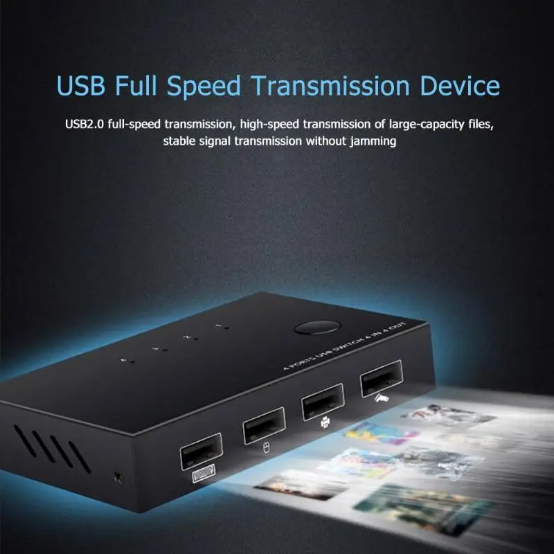 4 порта USB переключатель USB 2,0 коммутатор ПК разделитель для клавиатуры мышь принтер монитор