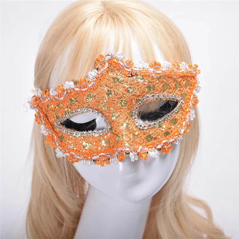 Изысканная Венецианская Маскарадная маска со стразами и кружевом для