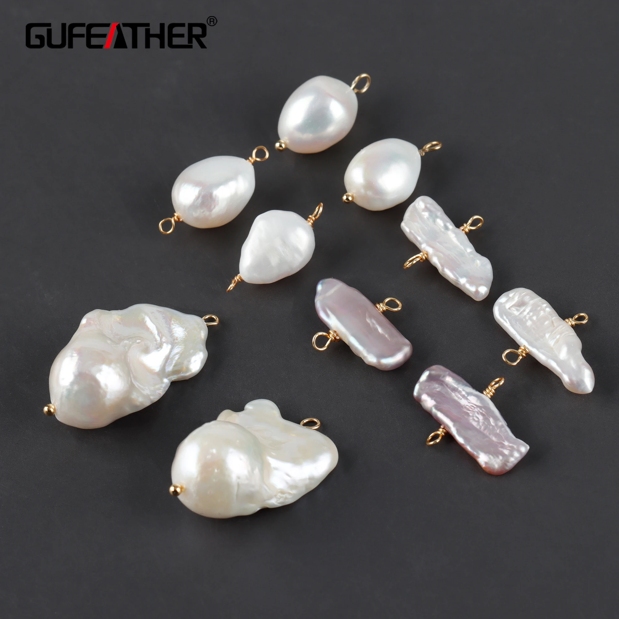 

GUFEATHER M965,jewelry accessories,pass REACH,nickel free,natural pearl,18k gold plated,copper,earrings,jewelry making,6pcs/lot