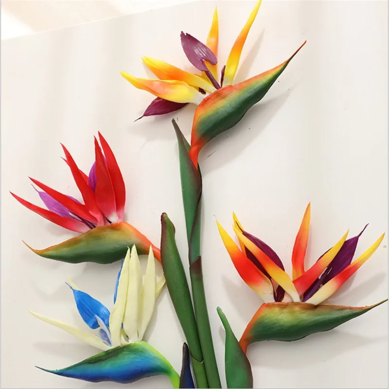 2pcs Artificial Plant Paradise Bird Strelitzia Real Touch Plastic Fake DIY Garden Decoration Wedding Flower For Home Decor | Дом и сад