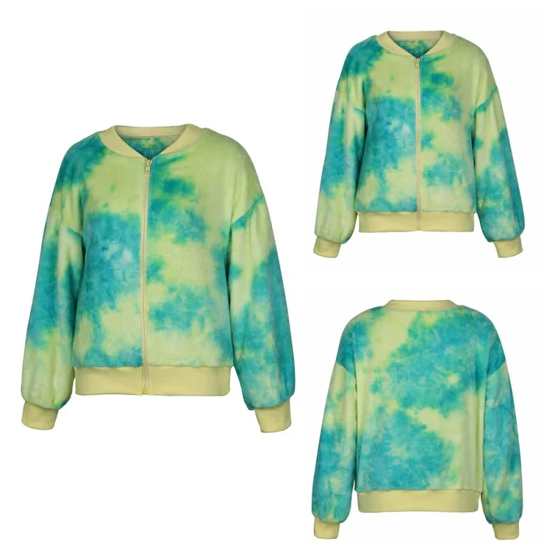 Женская Повседневная плюшевая куртка со стоячим воротником и молнией спереди с