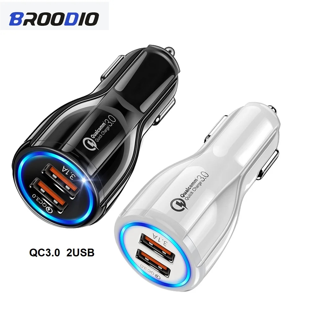 

2USB 3A Quick Charge Phone Charging QC3.0 Car Charger Fast Charger Multiple USB Port Car Portable Charger For iPhone Xiaomi