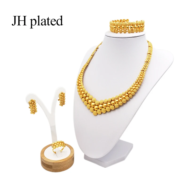 Модные женские ювелирные наборы из Дубая 24 каратного золота индийские