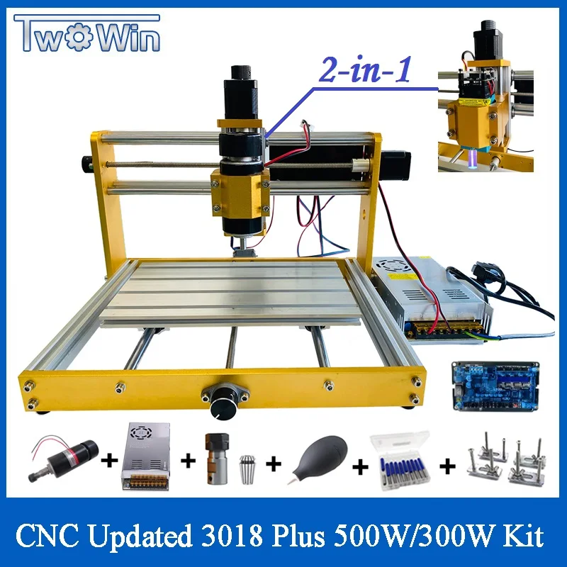 Upgragded CNC 3018 Plus 500 Вт/300 Вт Набор 15 лазерный гравер с фиксированным фокусом GRBL DIY 3 оси
