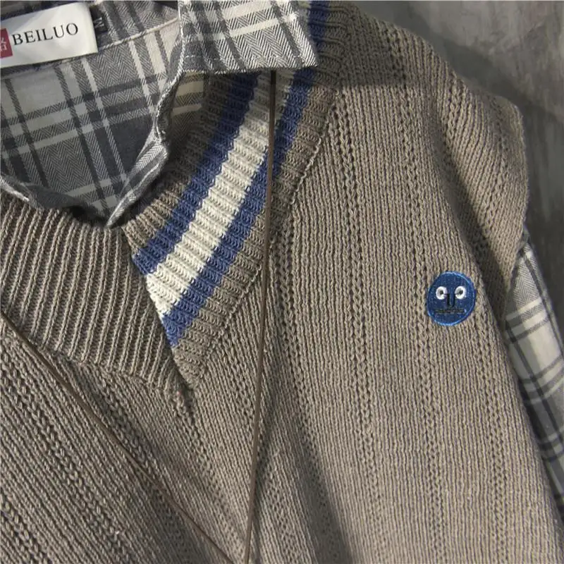 Мужской трикотажный жилет с V-образным вырезом весна-осень | Мужская одежда