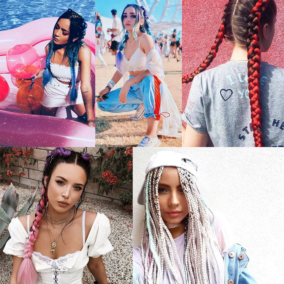 

Loryana Synthetic jumbo hair Braids Kanekalon Ombre Braiding Hair Extension Box Braid Hair Crochet braids for women
