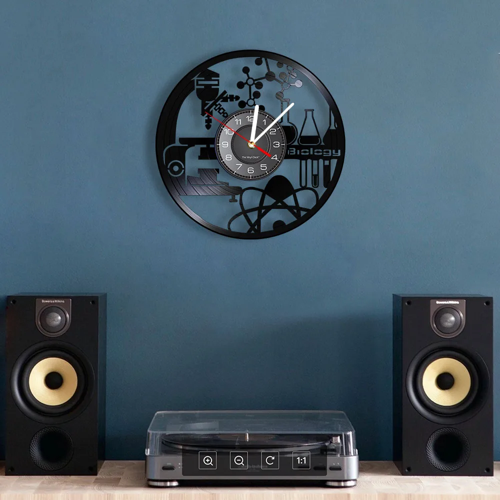 

Biology Science Wall Clock Phd Degree Microscope Chemistry Science Decoration Class Room Art School University Watch With Light